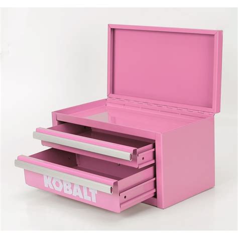 mini 10.83-in friction 2-drawer pink steel tool box|kobalt mini pink tool box.